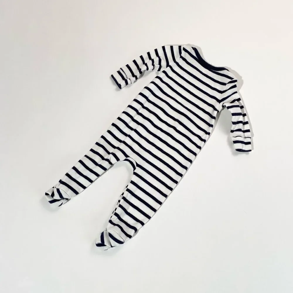 Navy stripe teddy bear onesie by babygap